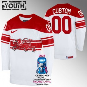 Børn Danmark Trøje Tilpasset IIHF World Championship 2023 Hvid
